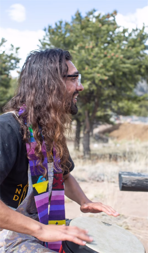 Jordan Ramos-Flores drumming