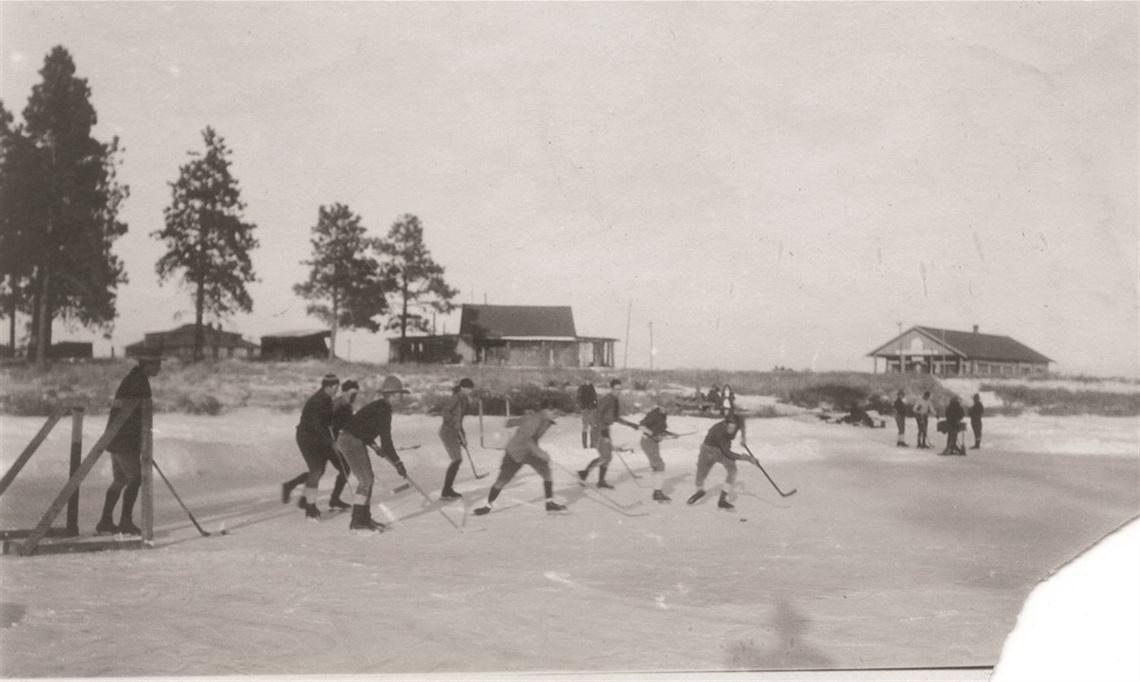 Ashley Pond Park_BoysPlayingHockeyinSchool1900s