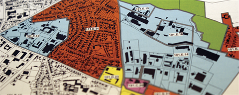 Image of a zoning map up close