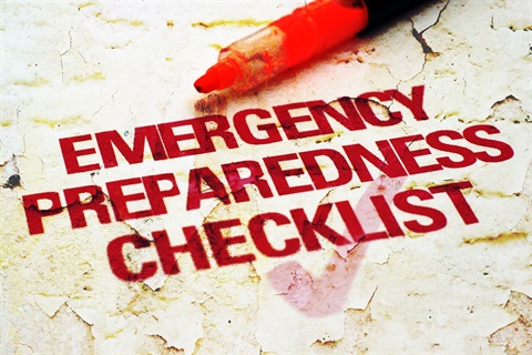 Stock Image that says Emergency Preparedness Checklist 