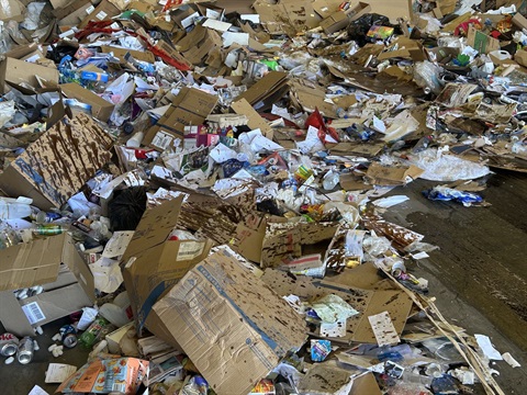 motor oil soaking recycle load dumped in the eco station bay 1