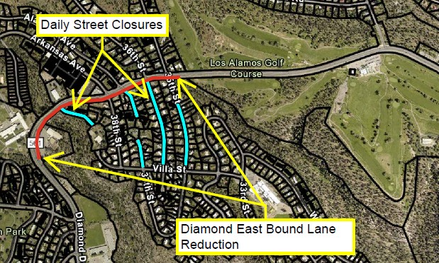 map of the North Community are with the areas to be paved highlighted