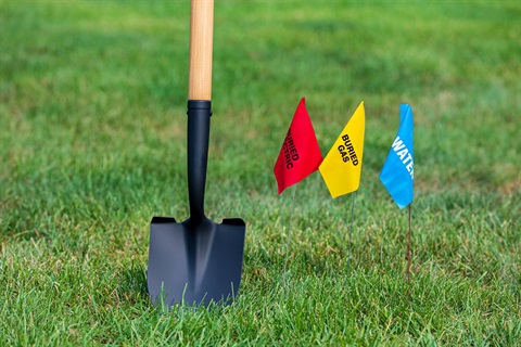 Shovel and locate flags