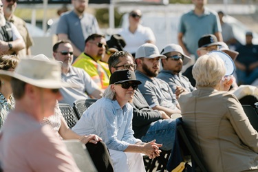 Crowd listening to a speaker