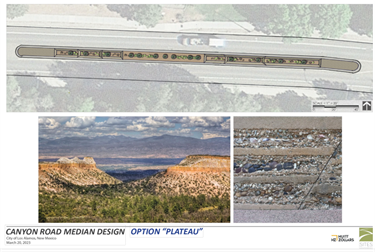 Rendering of Plateau Median Design for Canyon Road.