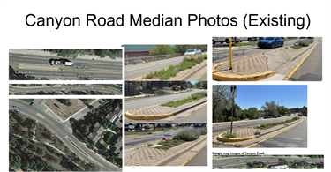 Existing median on Canyon Road.