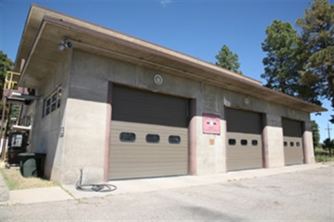 Image depicting LAFD fire station no. 5 showing the bay doors
